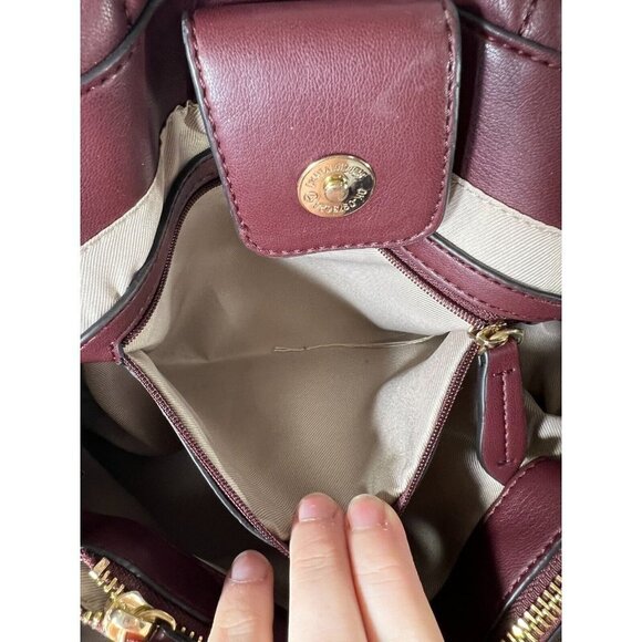 Nine West Camden Jet Set Satchel burgundy Merlot - Picture 7 of 16
